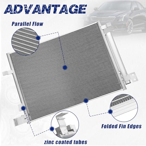 Image of Air Conditioning A /C Condenser Compatible with Cadillac ATS CTS # 4222, 22966150
