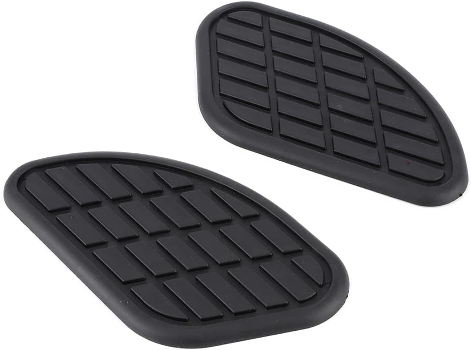 Motorcycle Tank Traction Pad, Pair of Rubber Motorcycle Fueltank Traction Pad Side Gas Fuel Knee Grip Protector Vintage Universal Knee Grip Decals Motorcycle Decor Accessory (Black)