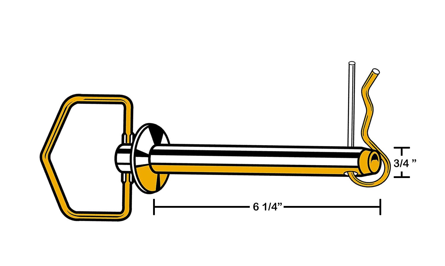 Hard-to-Find Fastener 014973159573 Swivel Handle Hitch Pin, 3/4 x 6-1/4, Piece-1