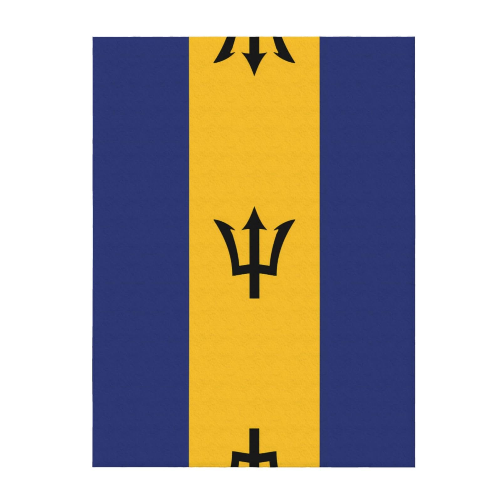 POEZJZW Flag Of Barbados Fashion Flannel Bed Blanket 40" X 30" Cozy Blanket Soft And Warm Sofa Blanket, Bedroom Blanket