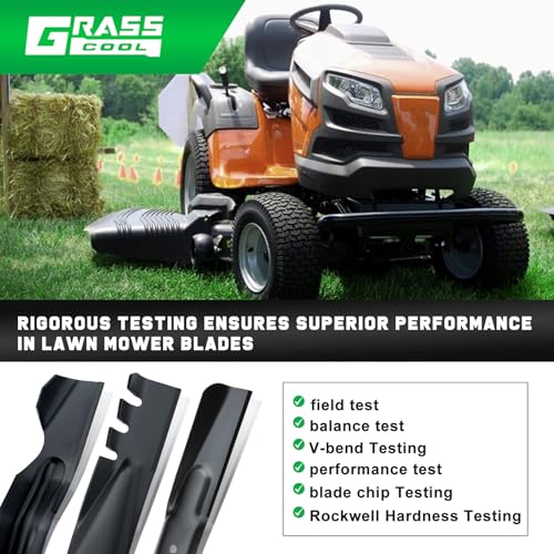 Image of Grasscool Z248F 48 inch Deck Mower Mulching Blades Replacement for Husqvarna 532180054 YTH24V48 YTH2348 YTH24K48 Z248 YTH2448 48'' Zero Turn Lawn Tractor Riding 180054 173920