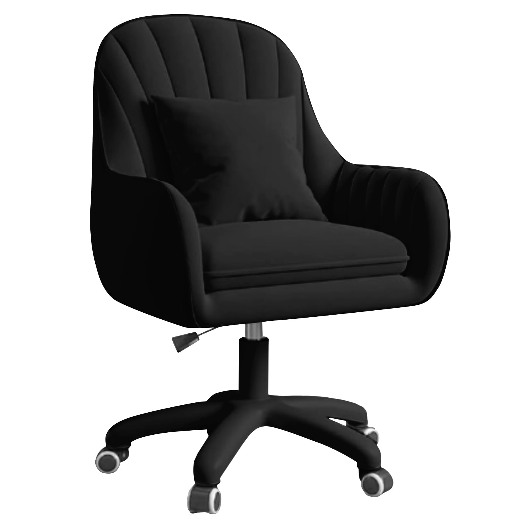 Aivermeil Office Chair, Vanity Swivel Chair, with Velvet Padding pillow,Adjustable Height, for Home Office, Study, Bedroom,150kg Load Capacity Black — image 1