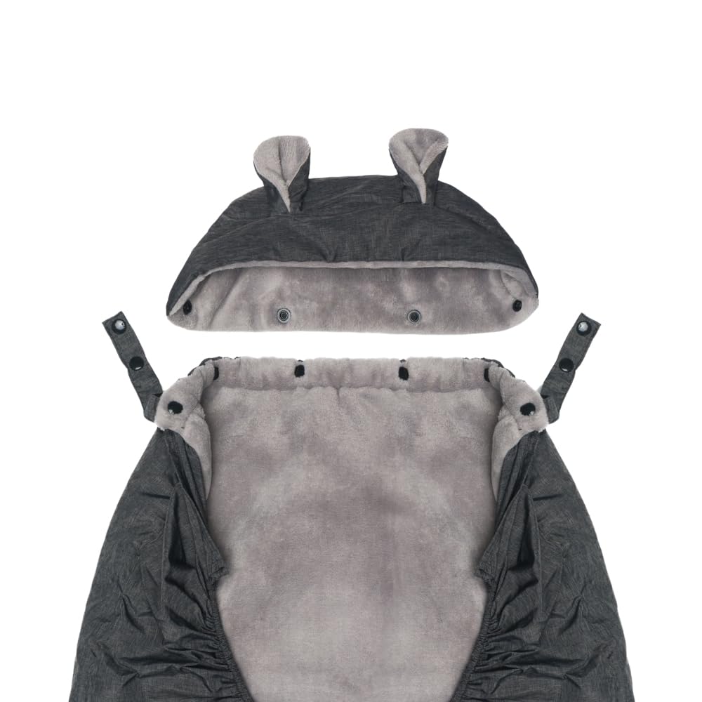 Fillikid Tragecover für Babytragen – wind- & wasserabweisender Wetterschutz mit Fleece-Innenfutter, Kapuze & Handwärmer-Tasche – universal passend