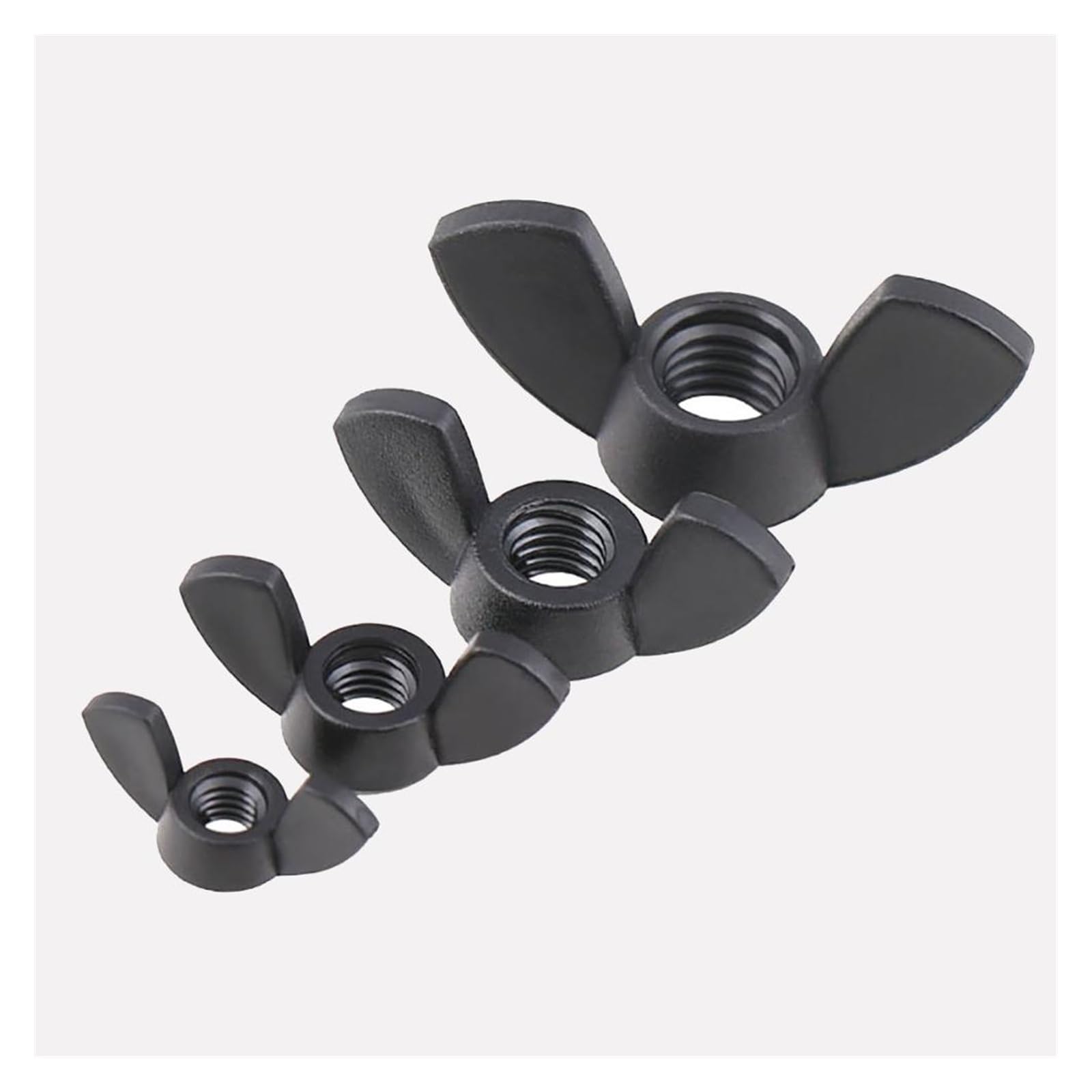 Nylon Muttern und Schrauben 5 Stück, Größen M3 M4 M5 M6 M8 M10 M12, in Schwarz und Weiß, handfest für übliche Montageanwendungen