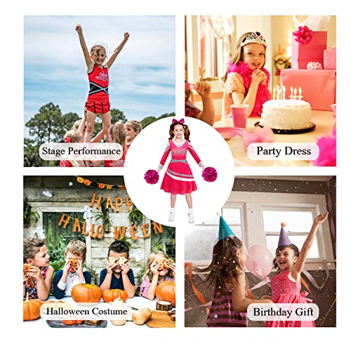 Zivanto Zombies Costume For Girls Halloween Cosplay Dresses Christmas Toddlers Cheerleader Outfits Skirt Cheerleading Party Role Play School Uniform Basketball Performance Dress-Up Pom Pom 110 #TOP6