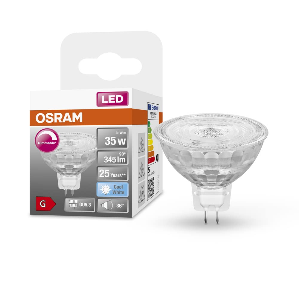 OSRAM Superstar Reflektorlampe GU5.3 – Klarglas, 4000 K, 345 lm, dimmbar, 1er Pack