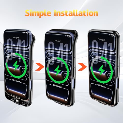 Funda con batería para iPhone 17 Pro carcasa recargable negra YONHUIZI Nwe 7
