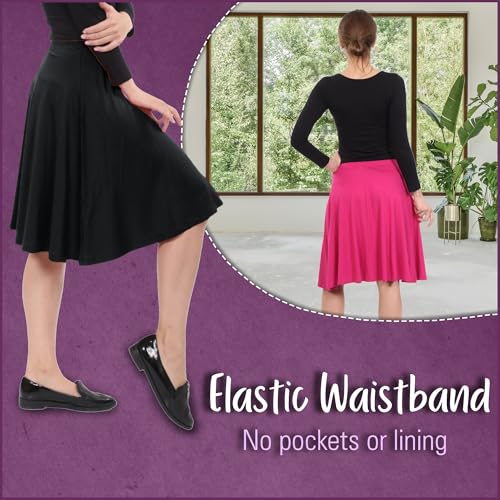 Kosher Casual Women's Mid-Knee Length Full A-Line Skater Skirt4