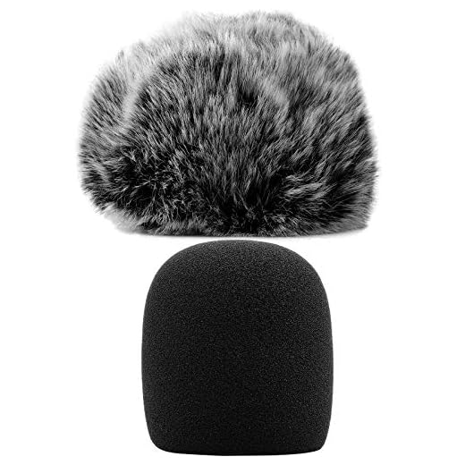 ChromLives Mikrofonskydd, lurvigt vindruteskumskydd kompatibelt med Blue Yeti, Yeti Pro kondensor (lurvig & skumkombo 2-pack)