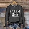 SRTUMEY Women's Casual Print Pullover Halloween Sweatshirts Pullovers T Shirts Women Sisters Tops Witch Graphic Sweatshirts UK Sale Dark Gray #3