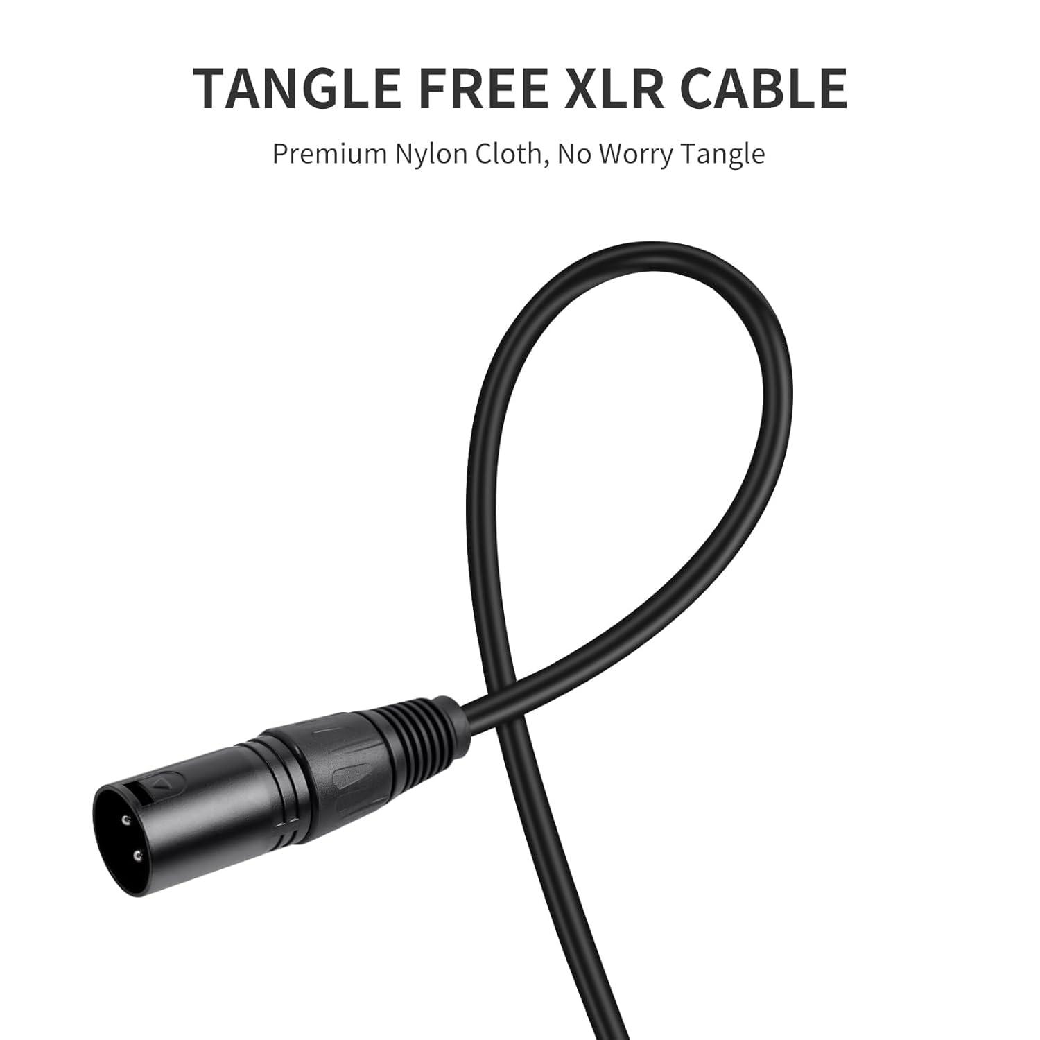 Paquete de 2 cables de micrófono XLR macho a macho, 33 pies, cable de audio equilibrado profesional con cobre libre de oxígeno, conectores chapados en oro, para estudio, escenario, sistemas