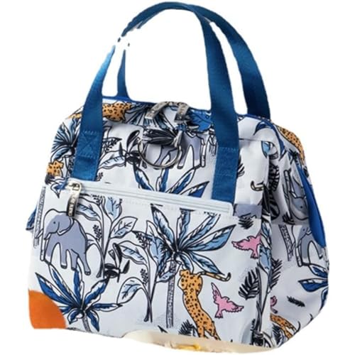 Joxoilso 保温バッグ usbヒーター内蔵 保冷バッグ お弁当 11L 大容量 ランチバッグ おしゃれ かわいい 電熱バッグ 手提げ 保温弁当箱 弁当用 買い物 通勤 通学 ピクニック 男女兼用 (モカードの森)