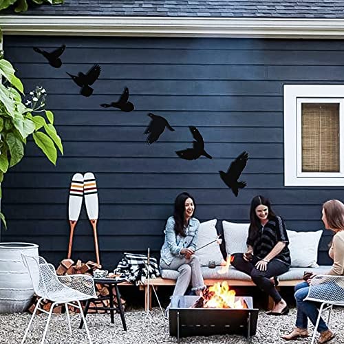 Lzaoa Black Birds Metal Wall Decor, 6Pcs Black Birds Metal Wall Art Decorative For Living Room, Bathroom, Kitchen, Indoor/Ourdoor Metal Wall Art Decor(Black-Set Of 6 Birds) #TOP3