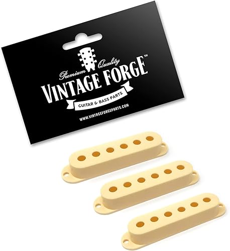 Miniatura 2 de Cubiertas para pastillas de bobina simple de plástico crema para guitarra eléctrica Fender Stratocaster Strat (juego de 3) PCST-CRM