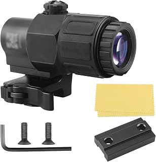G33/G43/G45 3X/5X Magnifier，for Red Dot Sight，with Standard Spacer Mount & Side FILP Up QD Mount & Lens Protection Cover，Quick Release，Multi Coated Glass，Lightweight & Compact - Aimsniper