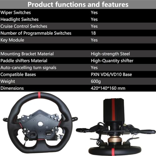Image of Obokidlyamor Turn Signal Headlight Dimmer Switch For PXN VD6 /VD10 W DS R2 Bundle LITE Direct Drive Servo Wheel Base;Multi-Function Stalks Turn Wiper Lever Combination Racing Simulator Button Console Racing Wheel (For PXN VD10)