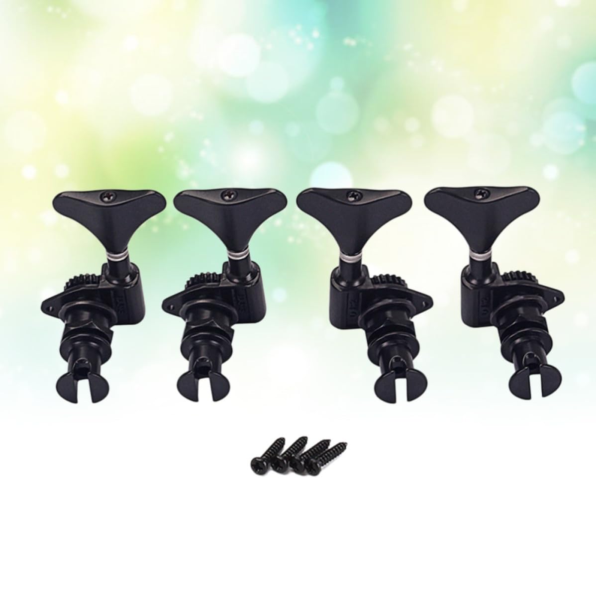 Gc117 2l 2r Meccaniche Chiuse per Ukulele Nere in Metallo | Stile Vintage, 4 Ferrules e 4 Viti Incluse, Ricambio per Piroli Usurati o Rotti
