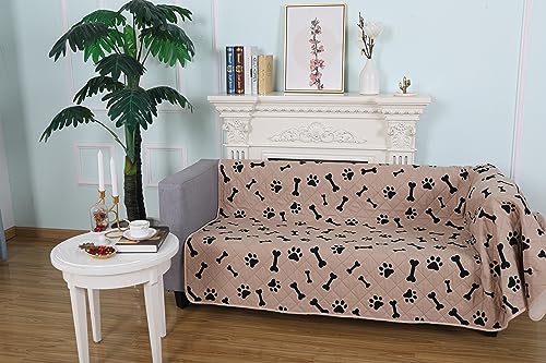Image of nanbowang Waterproof Blankets for Large Dogs Dog Bed Covers, Water Absorb Training Pads (6882 Beige)