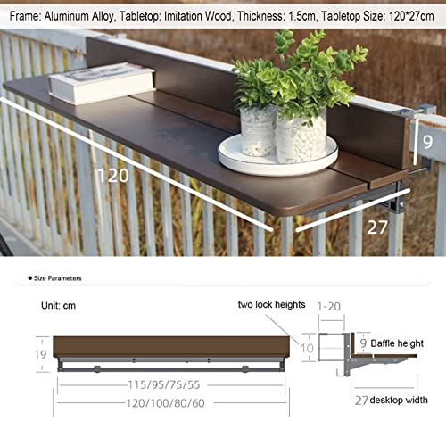 Table de balcon rabattable résistante à la rouille et aux intempéries