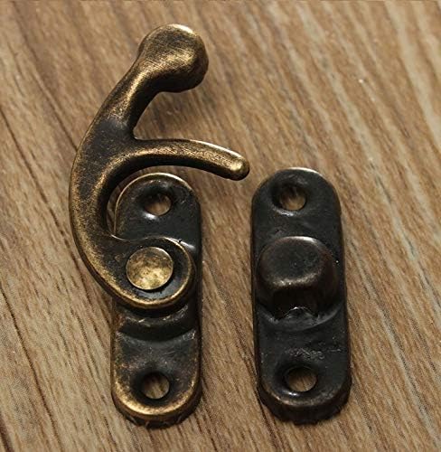 Tia Antique Metal Lock/Buckle/Latch/Hook/Swing Clasp for Wood Jewellery Box DIY Works (Small, Bronze) -20 Sets with Screws