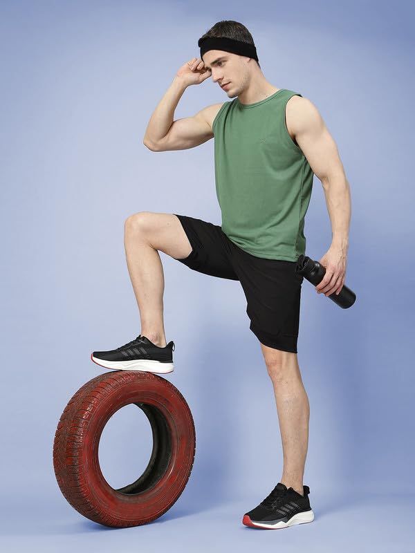 Image of CHKOKKO Tank Tops Sleeveless T-Shirt for Men Gym Wear Vest Solid Stylish Round Neck Running Sando for Sports Workout Fitness & Casual or Beach Wear