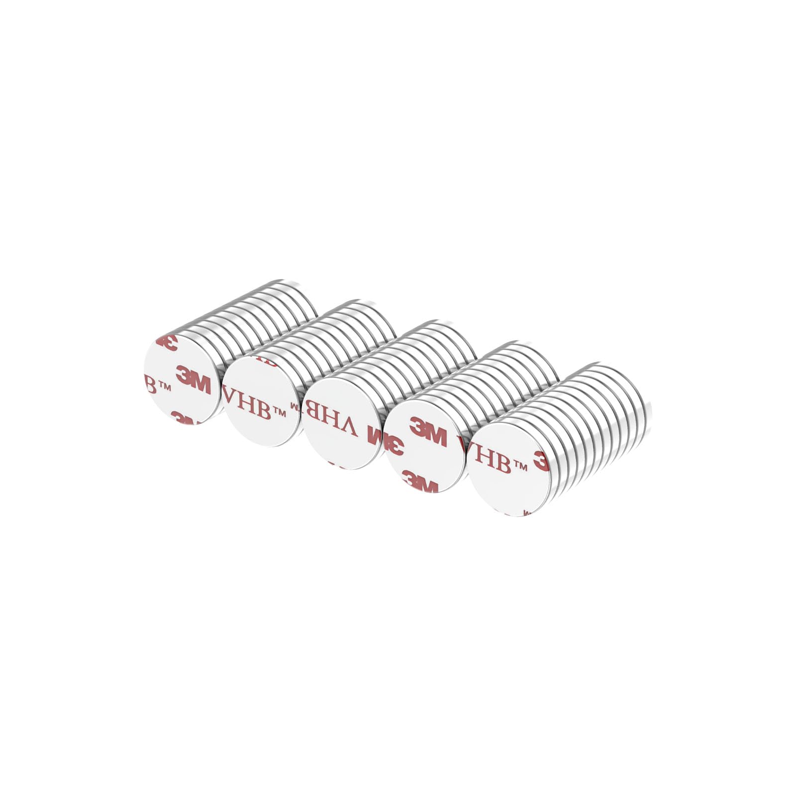 N52-3/8 D x 1/16" H - 60 Pack, Self Adhesive Super Strong Neodymium Small Disc Magnets, Powerful Rare Earth Magnets with 3M 4920 VHB Double Side Adhesive Backing, Strong Adhesive Magnet