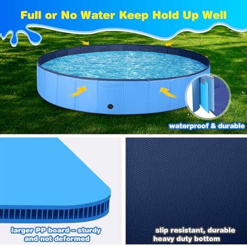 Jecoodogpoolforlargedogskiddiepoolhardplasticfoldabledogbathingtubportableoutsidekidsswimmingforpetsanddogsoutdoorbackyard  Urban Country Home Decor Jecoo dog pool for large dogs kiddie pool hard plastic foldable dog bathing tub portable outside kids swimming for pets and dogs outdoor backyard  urban country home decor
