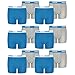 Produktbild PUMA 12er Pack Boxer Boxershorts Jungen Kinder Unterhose Unterwäsche, Farbe:417 - Blue/Grey, Bekleidung:152