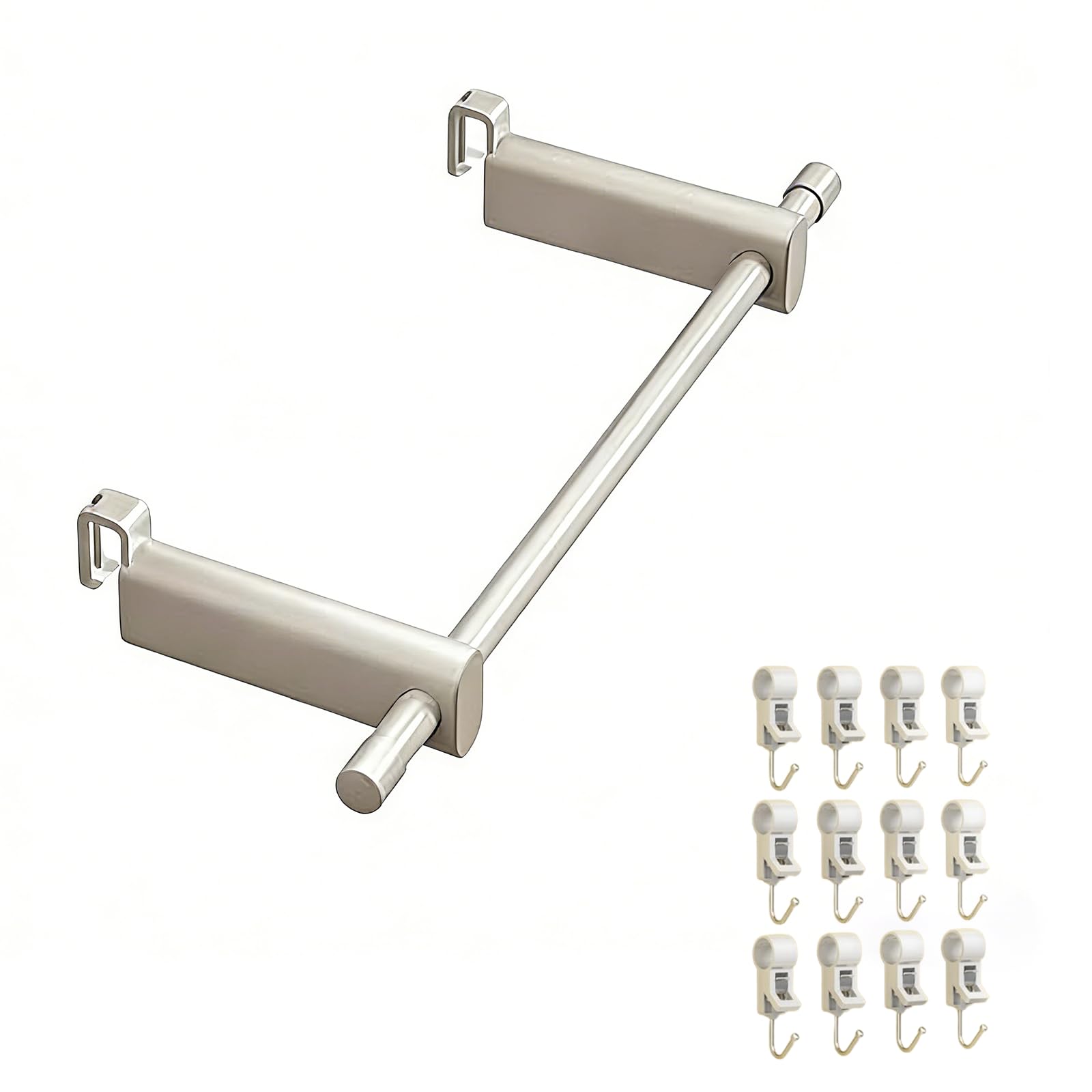 Jorcedi 1 Radiator Towel Rail, Carbon Steel Suspended Radiator Towel Bar With 2 Clips And Hooks, Indoor Clothes Drying Rack, Suitable For Living Rooms, Bedrooms And Nurseries (50Cm)
