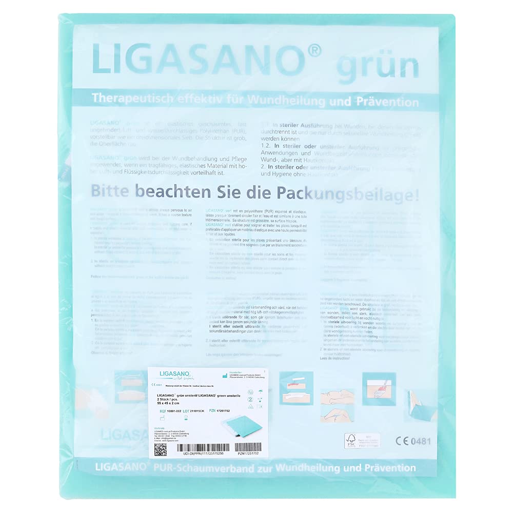 LIGASANO grün gro.Platten 2x45x55 cm unsteril