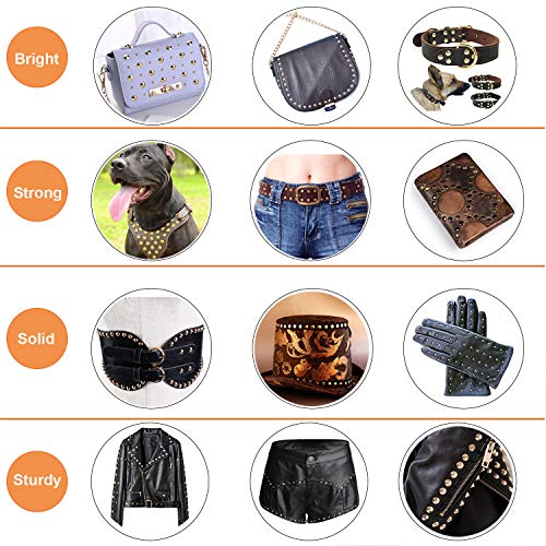 image for 240 Sets Leather Rivets, Double Cap Rapid Rivet Tubular-4 Colors 3 Siz