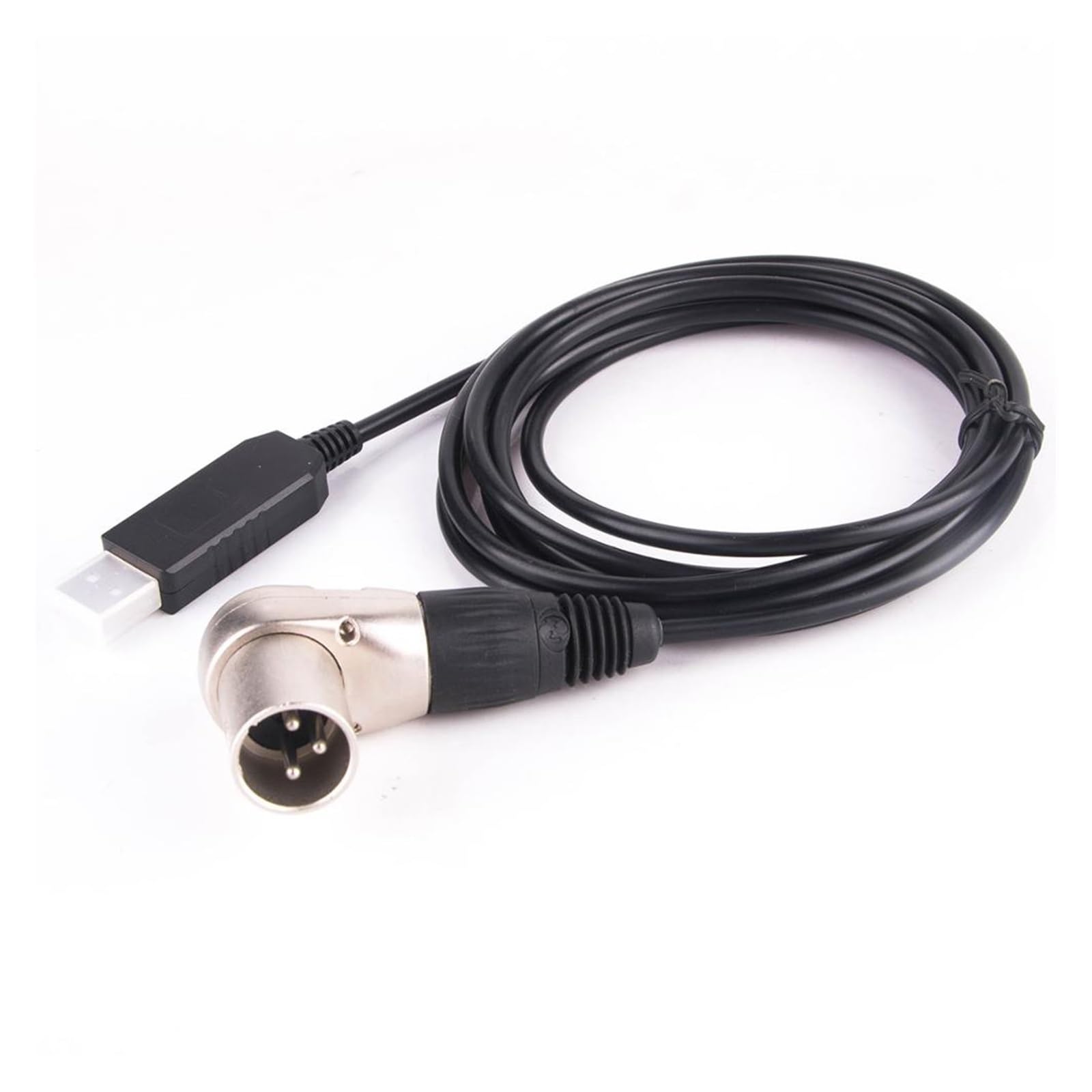 Interfejs USB do RS485 DMX512 komputer PC kontroler oświetlenia scenicznego ściemniacz kątowy kabel King (1 m, czarny kątowy męski)