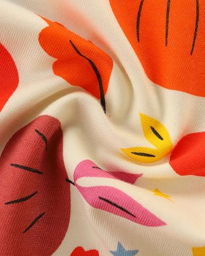 Image of Hongshilian Little Girls Cotton Casual Dress Cartoon Print T-Shirt Short Sleeve Skirt Dresses