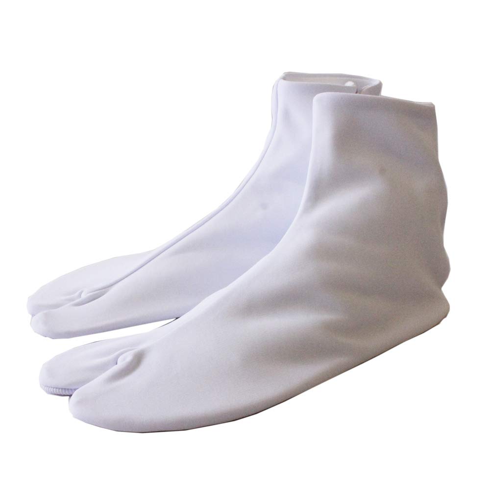 OrishourenToray Non Iron Adult Japanese Kimono Tabi Socks with 5 Kohaze Clasps White