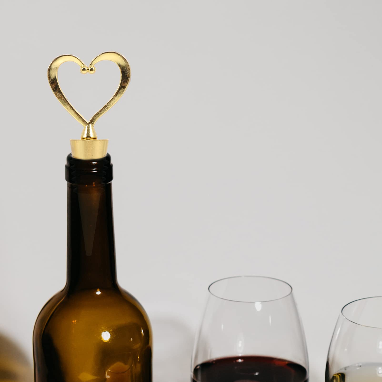 12 pièces bouchon de bouteille de vin en forme de coeur bouchons de bouteille de boisson design d'amour bouchon de liège de champagne scellant for les cadeaux de fête d'anniversaire de mariage saint v