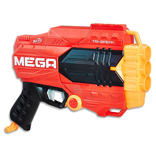 Nerf Mega Tri-Break Pistola de Juguete - Armas de Juguete (Pistola de Juguete, 8 año(s), Niño, Negro, Naranja, Rojo, N-Strike, 1 Pieza(s))
