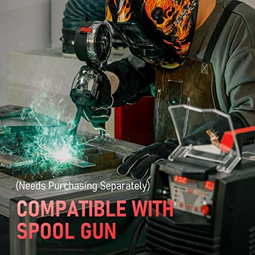 Image of YESWELDER MIG-205DS MIG Welder, 200Amp 110 /220V Dual Voltage, Gas /Gasless MIG Welding Machine MIG /Lift TIG /Stick 3 in 1 Multiprocess Aluminum MIG Welding Machine, Spool Gun Compatible