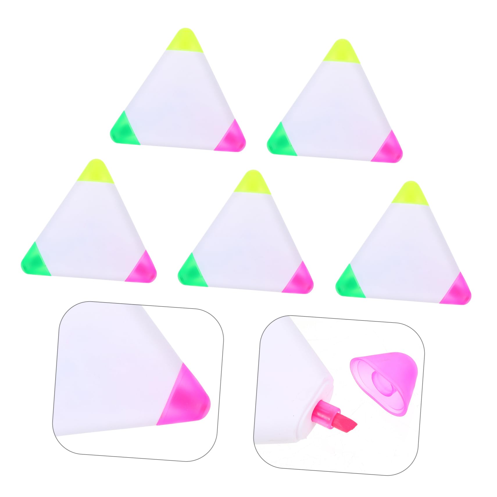 OSALADI 5 Sätze Textmarker Fluoreszierender Farbstift Textmarker Schreibstifte Fluoreszierende Zeichenstifte Dreiecksmarker Fluoreszierender Markierungsstift Farbige 5 Stück * 5
