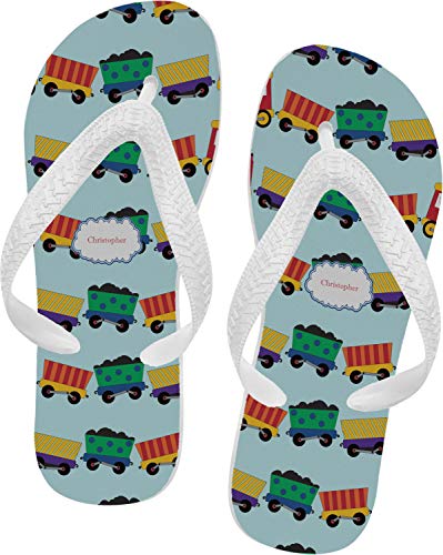 Personalized Trains Flip Flops