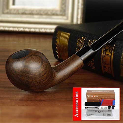 JiaQi manual Small shiny tobacco pipe,3 in 1 scraper Smoking pipe,Tobacco pipe,Accessories,Pipe cleaners Wood Detachable-I
