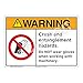 Warning Crush Sign (F1224-)|Plastic 14" X 10" with Corner Mounting Holes|ANSI Signs|Sign for Manufacturing, Medical, Power Stations, Chemical Plant, Fuel Storage, Public Buildings