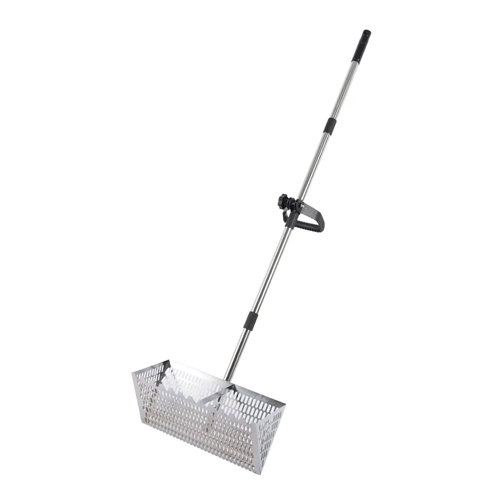 Rastrillo per pulci di sabbia Rastrello for pulci di sabbia, pala da spiaggia affilata, ergonomico, in acciaio inossidabile, acchiappa granchi, portatile, con manico lungo, setaccio for