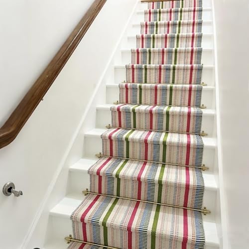 Brass Stair Rods Set of 3-13, Heavy-Duty Cut-to-Size Carpet Runner Rods, Easy Installation, Secure Rugs, Durable Home Stair Accessories (44inch/111cm)