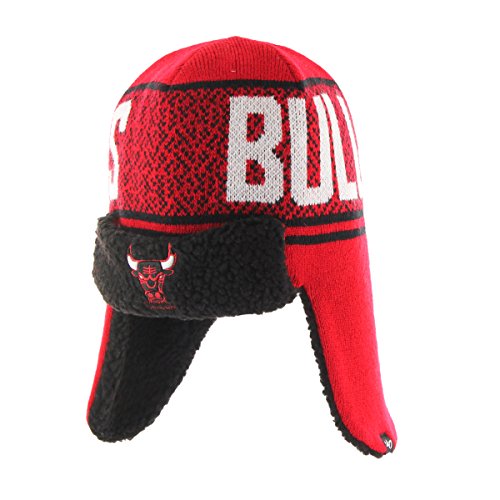 47 NBA Chicago Bulls Asteroid Sherpa Knit Beanie, Red, One Size