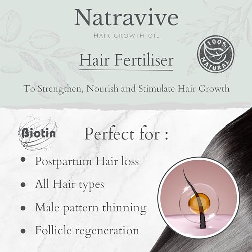 Hair Growth Oil by Natravive 100% Natural with Rosemary Oil To Promote Follicle Growth, Biotin, Argan, Caffeine, Coconut and Lavender Oil to Nourish and Thicken all Hair Types - Image 4