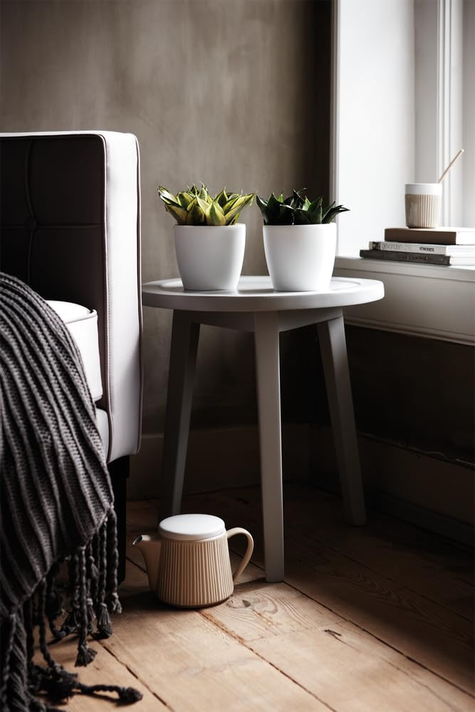 Elho Brussels Diamond Round 20 - Macetero por Interior - Ø 20.0 x H 18.6 cm - Blanco/White — view 5