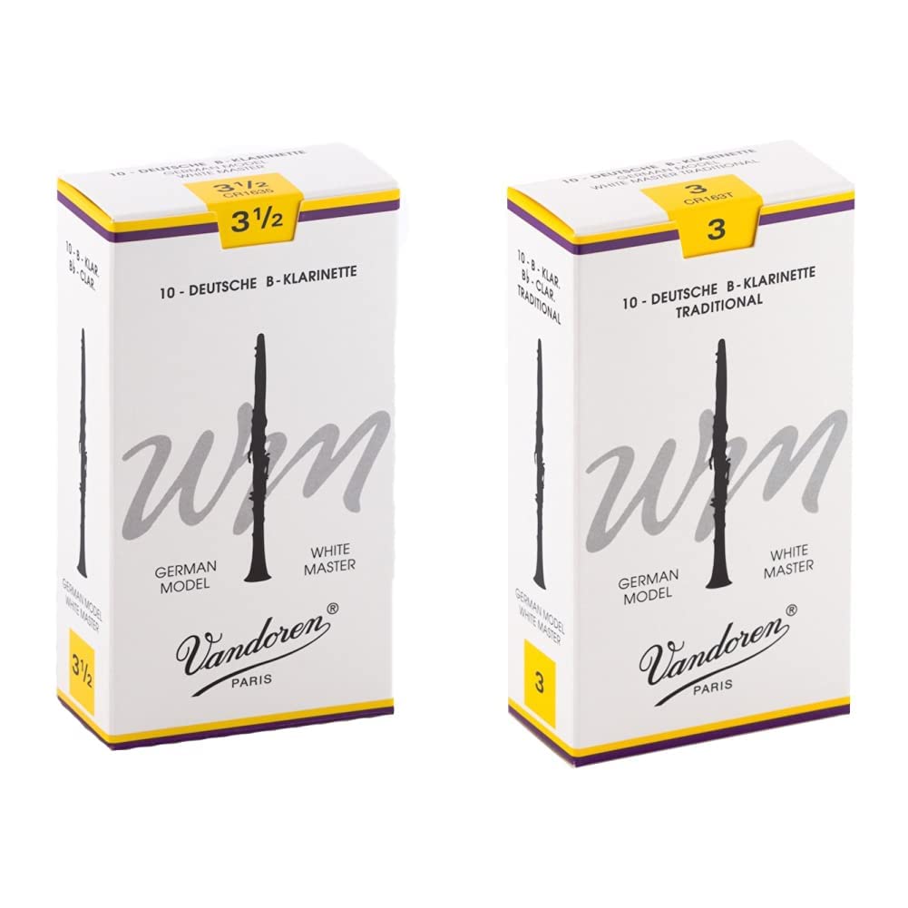 Vandoren Blätter B-Klarinette Deutsch 3,5 White Master & Blätter B-Klarinette Deutsch 3,0 White Master Traditional