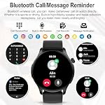 Smartwatch Herren Damen Fitnessuhr Armbanduhr: Fitness tracker mit Telefonfunktion Anruf Wasserdicht Smart Watch mit Herzfrequenz Schlafmonitor Schrittzähler Uhren Sportuhr für Android iOS Schwarz55 – Bild 2