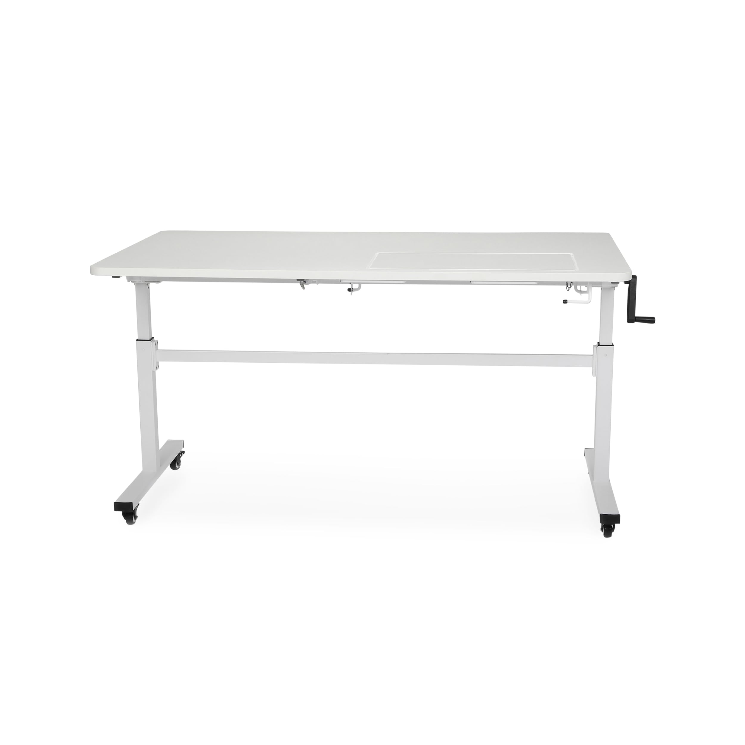 Kangaroo Sewing Furniture Tasmanian II Height Adjustable Cutting Table Sewing Workstation - White