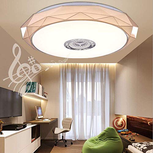Deckenleuchten, Kronleuchter, 50CM LED-Musik-Deckenleuchte mit Bluetooth-Lautsprecher Smart APP Control 36W RGBW Dimmbare runde Deckenleuchte für